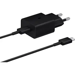 Зарядний пристрій Samsung USB-C 15 Вт чорний + кабель USB-C 1 м (EP-T1510XBEGEU)