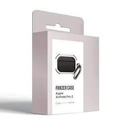 Чохол для навушників Apple AirPods Pro 2 2022, білий, Panzer, протиударний захисний кейс з TPU та полікарбонату, посилені стінки, захист від подряпин, пилу та ударів, легкий та компактний, з карабіном для кріплення, ArmorStandart (ARM82753) - мініатюра 2