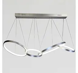 Срібляста підвісна LED люстра з 4 переплетених кілець Artlight YDH2160/4CH для сучасного інтер'єру - мініатюра 3