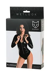 Боді Glossy Alessia Wetlook XL чорний - мініатюра 6