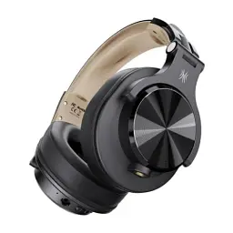 Навушники бездротові OneOdio Fusion A70, Black/Gold, Bluetooth, Mini jack 6.3 мм, Mini jack 3.5 мм, USB Type-C, мікрофон на дроті, 32 Ом, 110 дБ, 650 мА·год, час роботи до 72 год, кабель 2.8 м + 1.2 м, радіус дії до 10 м - мініатюра 2