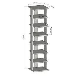 Полиця для взуття Moreli FT-13 на 8 пар 1140х280х270 мм Білий - мініатюра 2