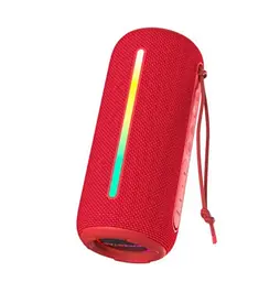 Портативна колонка Bluetooth 5.1 акумуляторна бездротова 2х10Вт з RGB підсвічуванням Hopestar P37 червоний