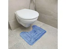 Килимок для ванної кімнати DARIANA 50*40см синій поліпропіленовий Econom u-cut рамка