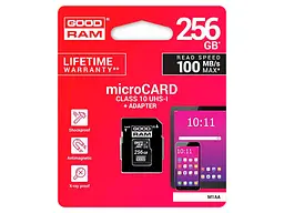 Карта пам'яті GOODRAM microSDXC class 10 UHS-I + SD Adapter 256 GB (M1AA-2560R12) - мініатюра 2