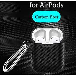Силіконовий чохол Primo Carbon Fiber для AirPods 2 Black - мініатюра 5