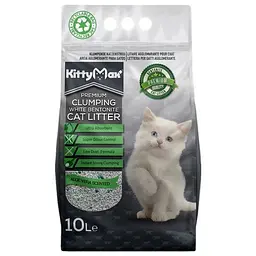 Бентонітовий наповнювач Kitty Max для котячого туалету з ароматом алое вера білий 10 л