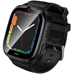 Дитячий смарт годинник Hoco Y106, 4G, GPS, Wi-Fi, HD камера, 1.83" HD-дисплей, дзвінки, відеодзвінки, голосові повідомлення, Black, Box