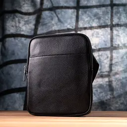 Цікава плечова сумка для чоловіків з натуральної шкіри Vintage s_15100 чорна - мініатюра 10