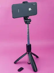 Монопод тринога бездротовий XO SS08 Tripod Bluetooth - мініатюра 3