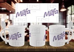 Чашка "Milfa" 330 мл Біла з ложкою