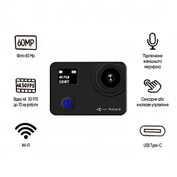 Екшн-камера Airon ProCam 8 + набір аксесуарів 12 в 1 Black [4822356754795] [83141] - мініатюра 3