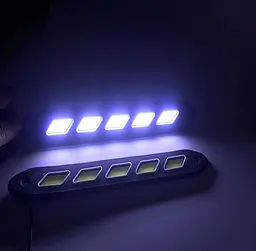 LED Денні ходові вогні ДХО 12V 23 см гумовий корпус гнучкі 2 шт. (KLNT-DRL-COB-102) - мініатюра 4