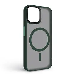 Чехол для Apple iPhone 15, Uniq MagCase, зеленый, противоударный, панель-накладка с MagSafe, ударопрочный TPU+PC, с магнитом MagSafe, поддержка полноценной беспроводной зарядки, ArmorStandart (ARM75320) - мініатюра 2