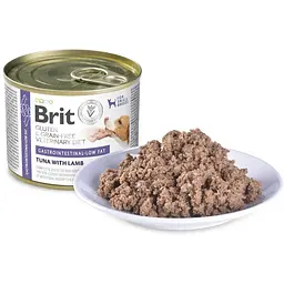 Корм вологий Brit VetDiet Gastrointestinal-Low Fat для собак при проблемах з травленням з обмеженим вмістом жиру з тунцем і ягням 200 г - мініатюра 4