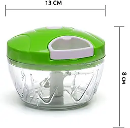 Універсальна ручна овочерізка подрібнювач із піддоном Easy Spin Cutter, Kitchen Master Салатовий 85348 - мініатюра 9