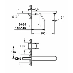 Змішувач для умивальника Grohe Plus 29306003, Хром - мініатюра 2