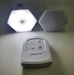 LED світильник сенсорний настінний модульний шестигранний з пультом 2 шт UKC білий - мініатюра 4