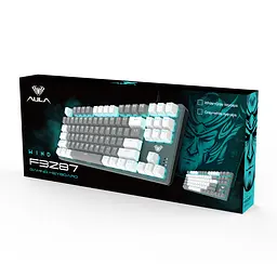 Клавіатура Aula F3287 KRGD Blue EN/UA White/Grey, USB, кабель 1.6 м, 359 х 128.6 х 37.1 мм, RGB підсвічування, кількість клавіш 87 (6948391240688) - мініатюра 5