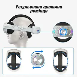 Кріплення-ремінець для VR окулярів Meta Oculus Quest 3 з акумулятором RGB 8000 mAh - мініатюра 6