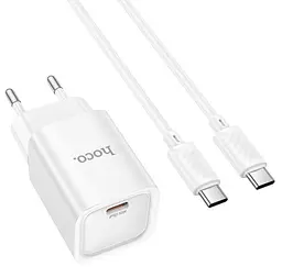 СЗУ Hoco C148A Charm single port PD30W charger set(Type-C to Type-C)(EU) White