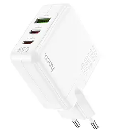 МЗП C115A Header PD65W+QC3.0 (1USB-A/2C) White Hoco teh0029632 - мініатюра 5