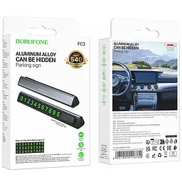 Автовізитка Borofone FC3 Ronny Black/Metal gray - мініатюра 5