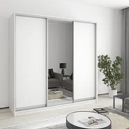 Шафа-купе тридверна MebelStar Комбо AL 2ДСП/Дзеркало 210x45x210 см Аляска білий (MBS-3193)