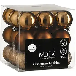 Набір ялинкових куль Mica Decorations шоколад 6 см 27 шт. (1181974)
