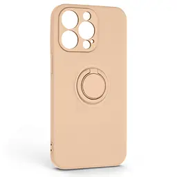 Силиконовый чехол для Apple iPhone 13 Pro, Icon Ring, пудровый, панель-накладка, с кольцом-подставкой на 360°, противоударный, возможность использования магнитных держателей, ArmorStandart (ARM68666)