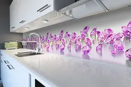 Кухонний фартух Рожеві Алмази вінілова наклейка ПВХ діаманти Сірий 60х200 см Happy Pocket Z180880