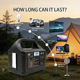 Портативна електростанція 200W - LiFePO4 батарея, з функцією UPS, розеткою 220В, швидкою зарядкою PD та сонячним входом. - мініатюра 11