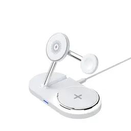 Зарядний пристрій Armorstandart Wireless Charging H101 3 in 1 Magnetic White (ARM78102)