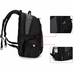 Рюкзак, швейцарський рюкзак, SwissGear 8810, рюкзак туристичний, рюкзак для ноутбука Сірий - мініатюра 3