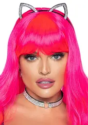 Набір кішечки Leg Avenue Cat ear headband and choker, чокер та вушка, прикрашений стразами