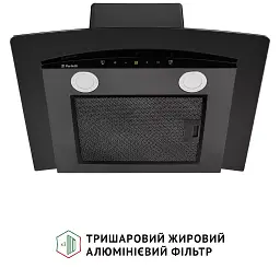 Витяжка декоративна зі склом Perfelli GRASSI 6PWB NERO - мініатюра 7