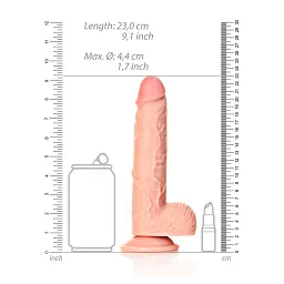 Фалоімітатор RealRock Straight 8" 20,5 см (тілесний) - мініатюра 5