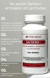 Залізо+ 90 капсул хелатна форма з високим ступенем засвоєння Грін-Віза - мініатюра 2