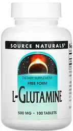 Глютамін Source Naturals L-Glutamine 500 мг 100 таблеток
