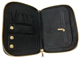 Органайзер для прикрас футляр Travel Jewelry Case 16х12,5х2,5 см Чорний - мініатюра 8