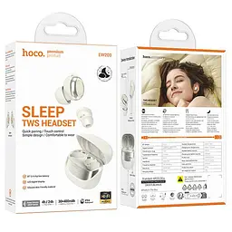 Бездротові TWS навушники Hoco EW200 Elegant Bluetooth 5.3 Milky White - мініатюра 4