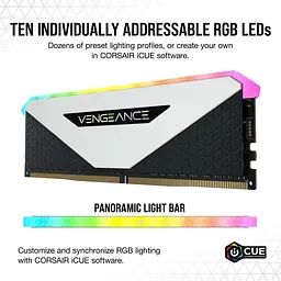 Модуль пам'яті Corsair DDR4 32GB (2x16) 3600MHz VENGEANCE RGB XMP 2.0 (CMN32GX4M2Z3600C18W) - мініатюра 6