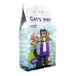 Білий бентонітовий наповнювач з ароматом лаванди Cat's Way 10 л