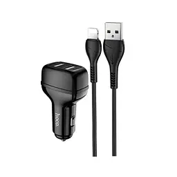 Автомобільний зарядний пристрій HOCO Z36 Leader 2USB/2,4A + Cable Lightning Чорний 4+1