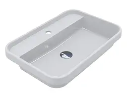 Умивальник Miraggio OCEAN 600 (8813680) Miramarble, Глянцевий, Накладний/Врізний, Білий