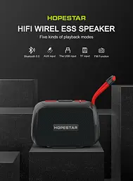 Портативна акустика Hopestar T10 чорна бездротова - мініатюра 4
