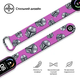 Ремінець ArmorStandart This is the Way для Xiaomi Mi Band 7/6/5 Dark Lord helmet Purple (ARM59259) - мініатюра 3