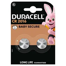 Батарейка Duracell CR 2016 спеціальна літієва типу таблетка 2016 3V 2 шт. в упаковці (5007667/5010969/5014810) - мініатюра 2