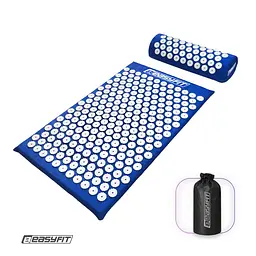 Масажний килимок EasyFit з подушкою (аплікатор Кузнєцова) + чохол Синій з білим (EF-2709-BLW) - мініатюра 1