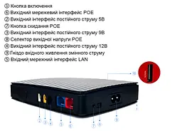 ДБЖ для роутера, повербанк ECO-1825, LiFePo4 8800mAh, 18W, 5V/9/12V, POE(15/24V, 1/2A) - мініатюра 3